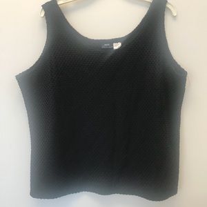 Black textured-look cami.